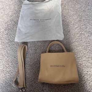 Brandon Blackwood Tan Mini Tote Bag
